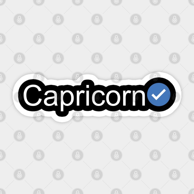 Verified Capricorn (White Text) Sticker by inotyler